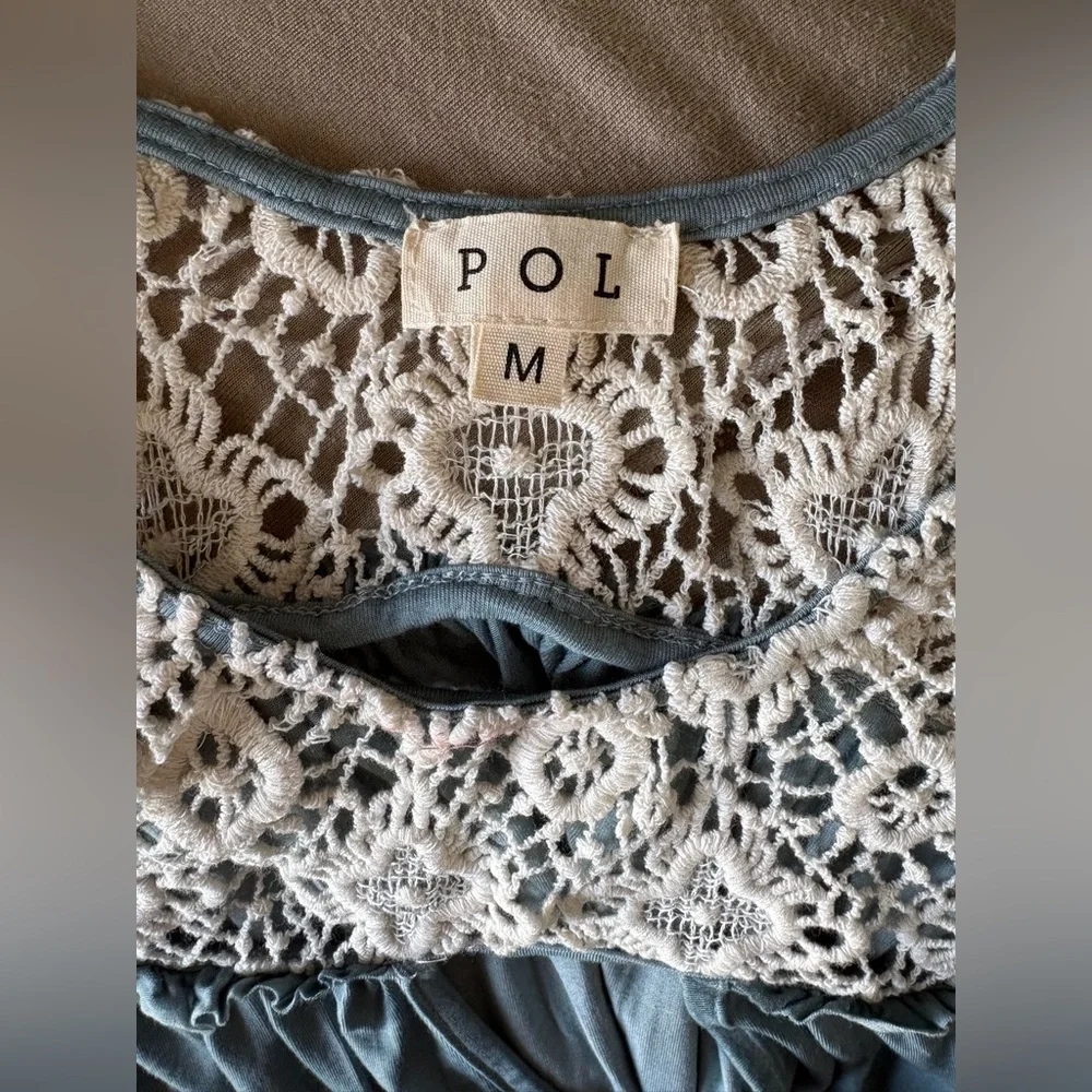 POL Lace Embroidered Tunic, hi-low - Picture 4 of 4